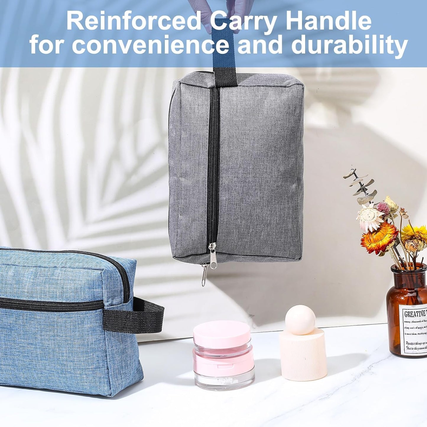 6 PCS Travel Toiletry Bag for Women and Men, Travel Pouch, Large Shaving Bag, Portable Grooming Bag, Foldable Storage Bags with Handle for Cosmetics Toiletries Tools, 6 Colors