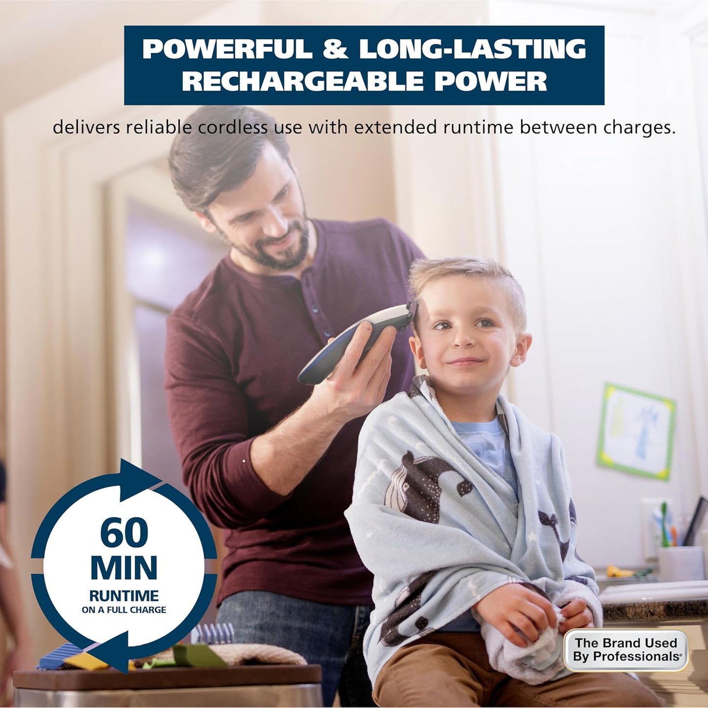 Wahl Color Pro Cordless Rechargeable Hair Clipper & Trimmer – Easy Color-Coded Guide Combs - for Men, Women, & Children – Model 9649P