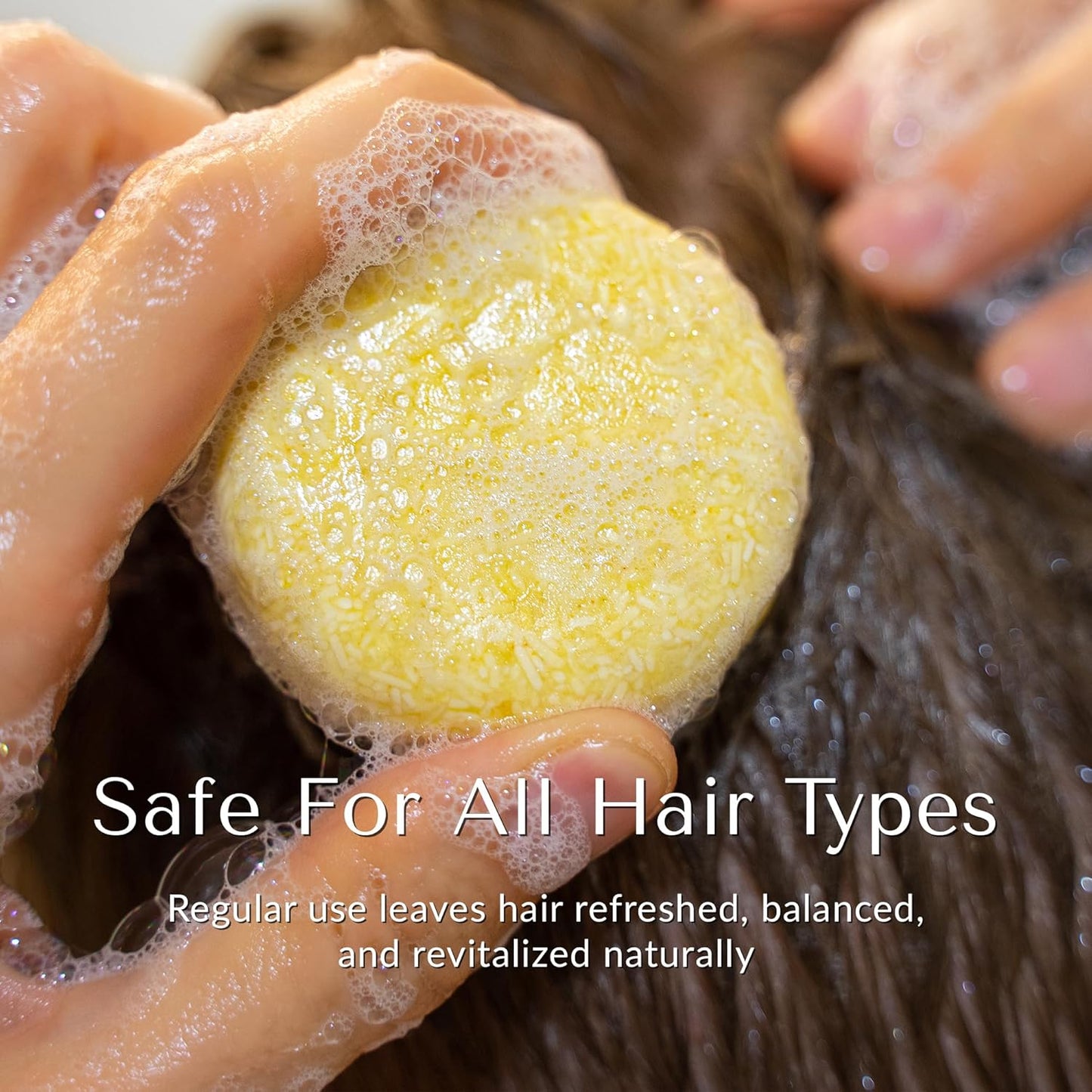 NATÚ BOTANICALS Strengthening Solid Shampoo Bar – Turmeric & Lavender - Clarifying Shampoo with Tea Tree Oil For Scalp - Moisturizes, Strengthens & Soothes Hair & Scalp - Sulfate & Paraben-Free, 2.3oz