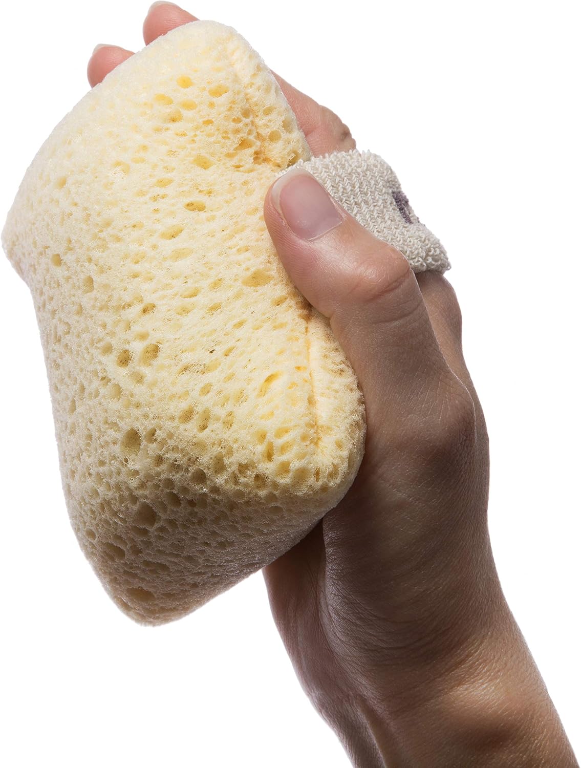 MartiniSPA Exfoliating Body & Shower Sponge with Soap Pocket. All Natural Italian Deep Cleansing Sponge with Soap Saver Pouch & Hand Strap for Men & Women - Use in Shower or Bath - 2 Units/Beige Color