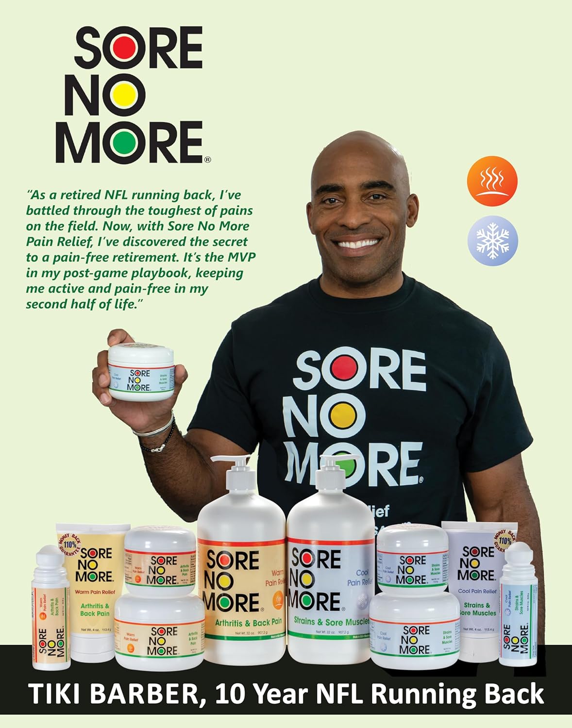 Sore No More Cool Relieving Gel for Aches & Pains in Muscles & Joints associated with Strains, Bruises & Sprains | Absorbs Quickly with a Refreshing Lemon Aroma | 4 oz Jar