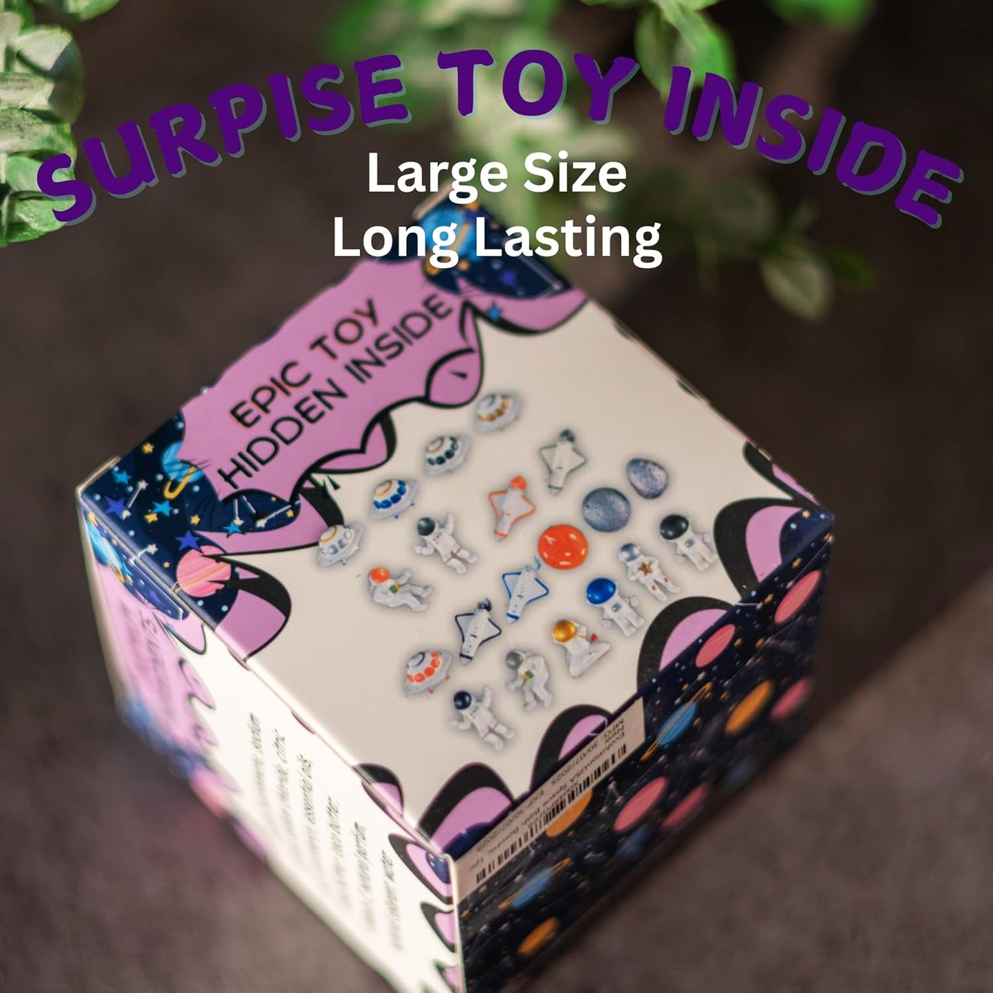 EvolutionUSA 1pc Space Bath Bomb for Boys & Girls, Planet Bath Ball with Toy Hidden Inside, Organic Hypoallerganic Childrens Bathbomb, Cosmic Fun Space Surprise, Gift Set Birthday, Christmas, Easter