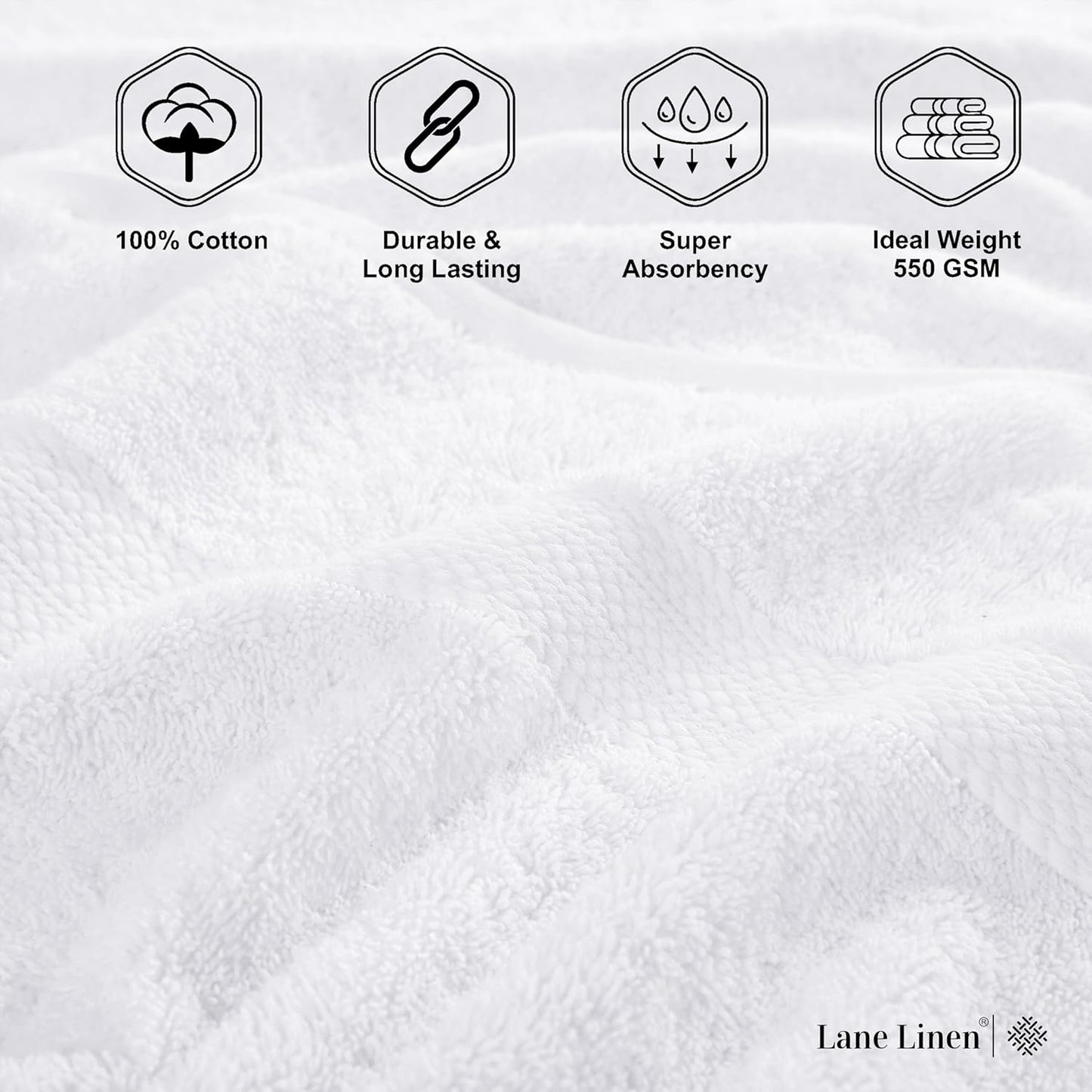LANE LINEN 100% Cotton 4 Pack Bath Sheets (35"x66") - Ring Spun Cotton - Extra Large Bath Towels Set - Quick Drying, Soft & Absorbent Oversized Bathroom Towel Sets - Hotel Quality - White Towels