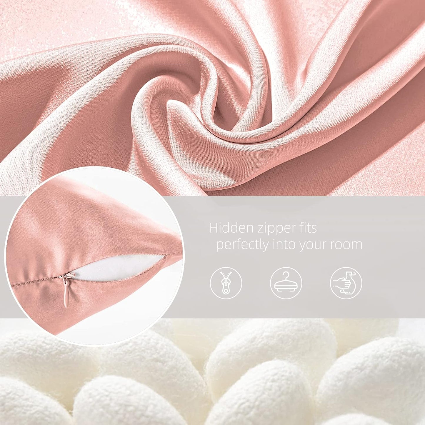 Silk Pillowcase for Hair and Skin Mulberry Silk Pillowcase Soft Breathable Smooth Both Sided Natural Silk Pillowcase with Zipper Beauty Sleep Silk Pillow Case 1 Pack for Gift(Standard,Baby Pink)