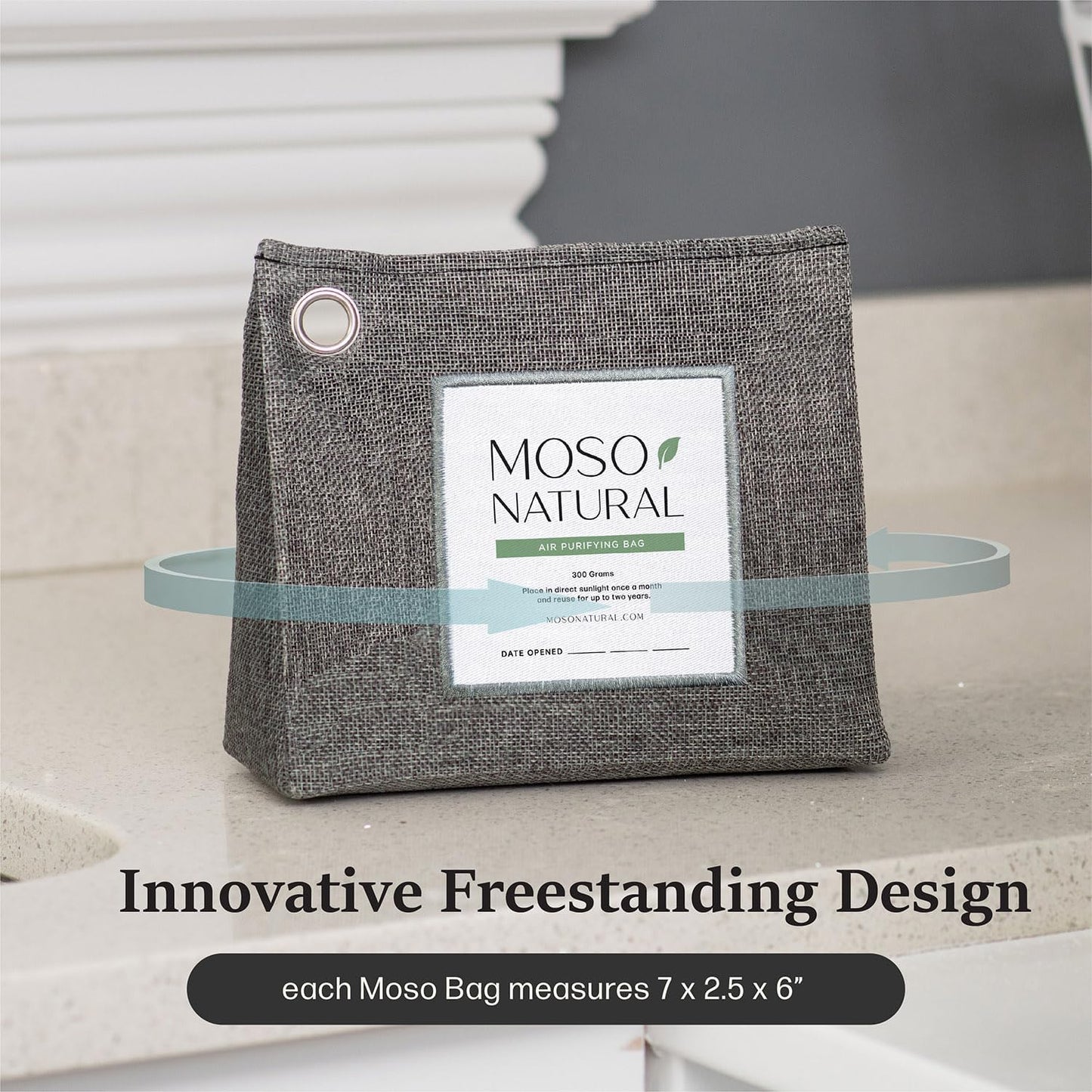 Moso Natural Air Purifying Bag 300g (10.58oz) Premium Bamboo Charcoal Odor Absorber for Home & Pet, Closet Odor Eliminator & Small Room Deodorizer, Charcoal Bags Last 2 Years, Unscented