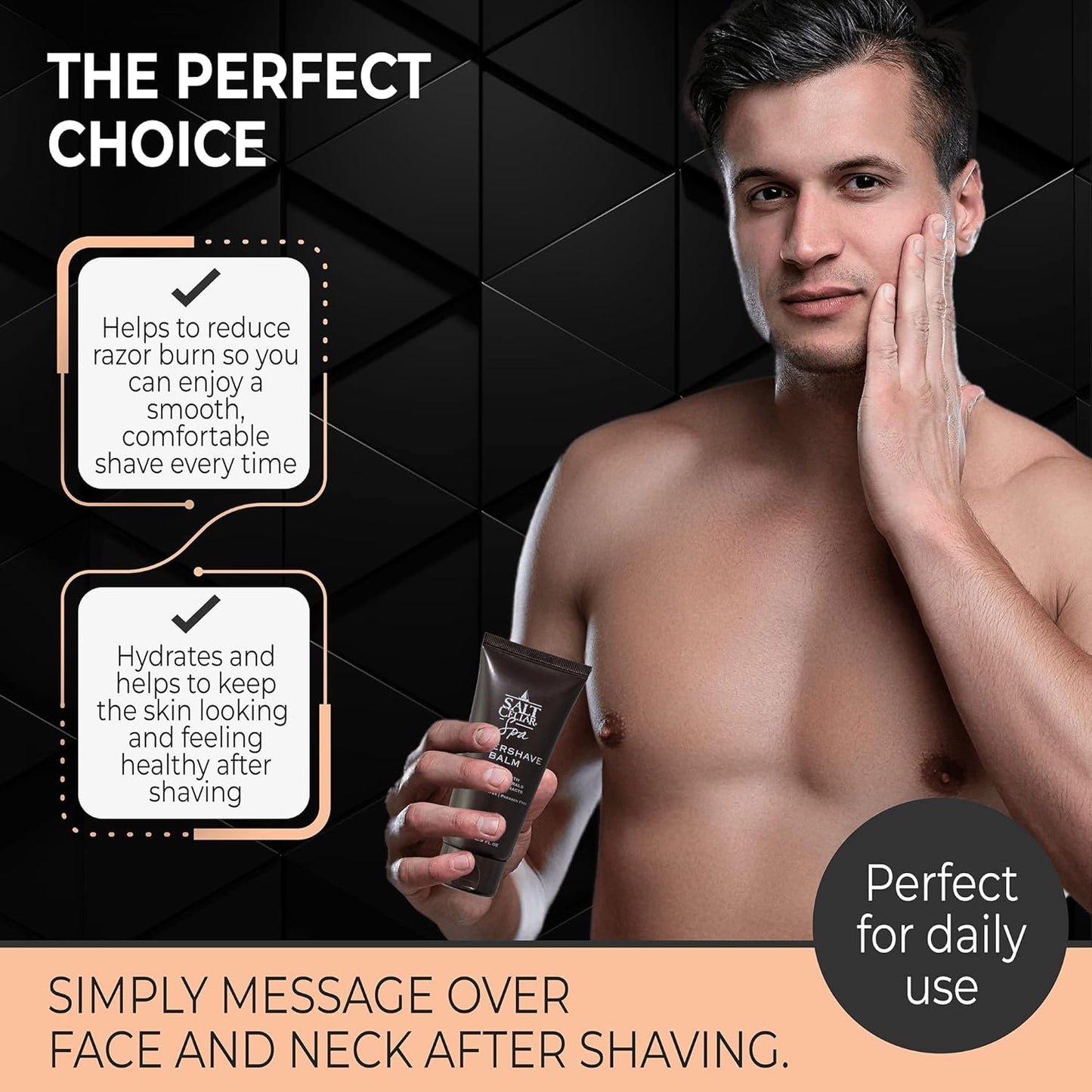 Salt Cellar Dead Sea Aftershave Balm β All Natural Menβs After Shave Balm Enriched with Dead Sea Minerals β Soothes Razor Burns and Leaves Skin Smooth, Supple and Well Protected β Paraben Free