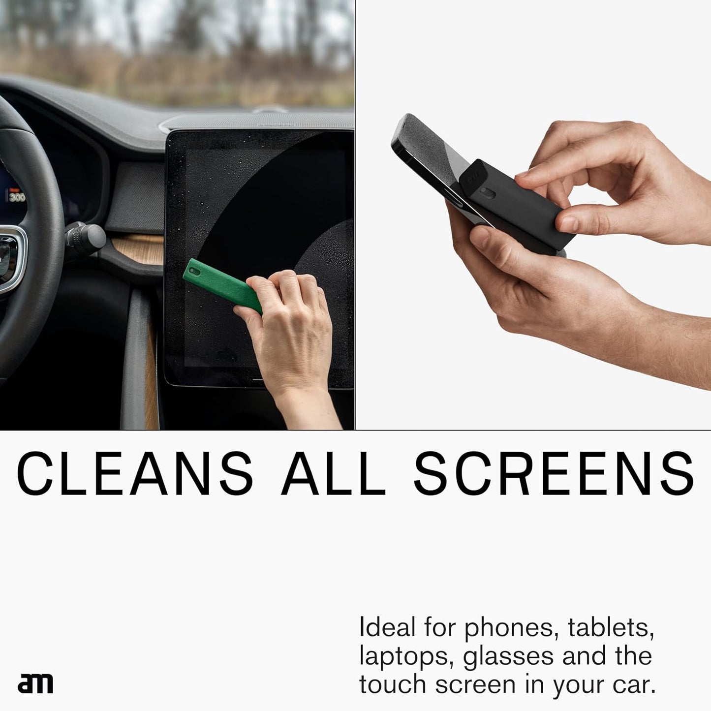 am Screen Cleaner Mist Spray with Microfiber Cloth Around β Alcohol-Free, Streak-Free Screen Cleaning Kit for Smartphones, Tablets, Laptops, Smart TVs & Car Screens, 3 Pack, Keith Haring