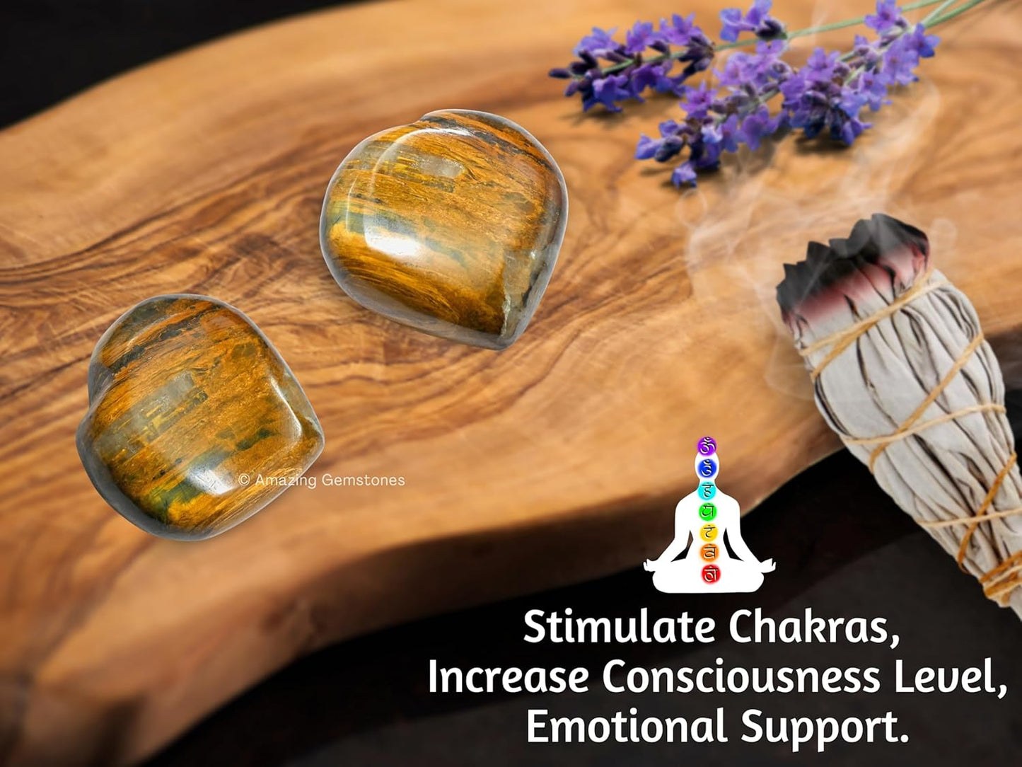 Amazing Gemstone Nellite Crystal Heart Palm Stone - Pocket Massage Worry Stone for Natural Body Chakra Balancing, Reiki Healing and Crystal Grid