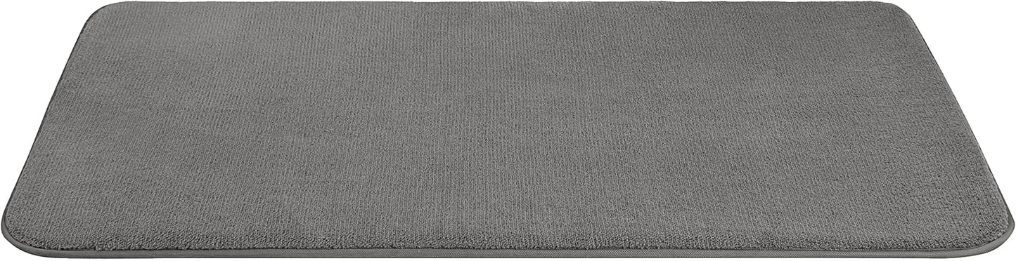 American Soft Linen 21x32 Fluffy Foamed Slip Reducer Bath Rug, Machine Washable Area Bath Mat Rugs for Bathroom, Gray
