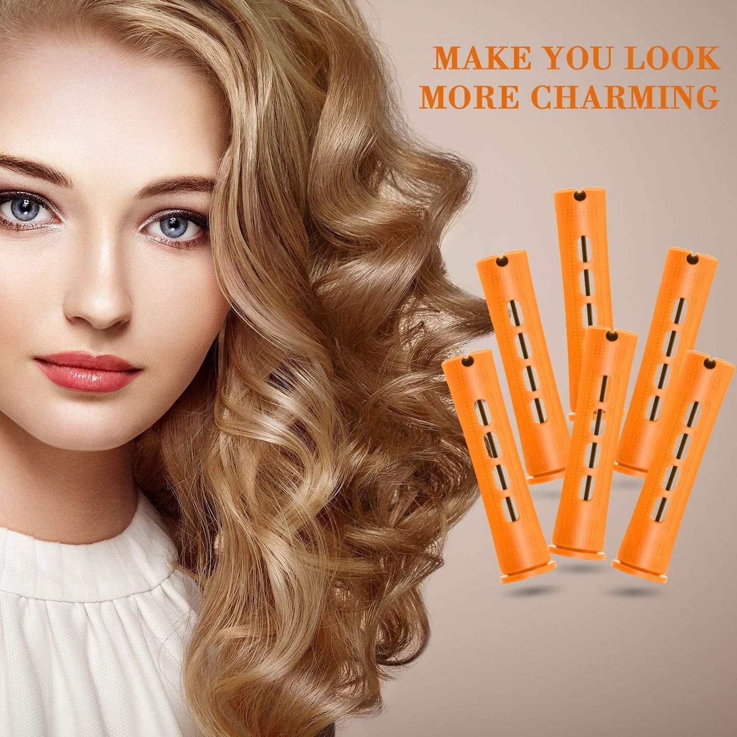 WILLBOND 36 Pieces Cold Wave Rod Hair Perm Rods Hair Rollers Perming Curlers with Steel Rat Tail Comb for Hairdressing Styling