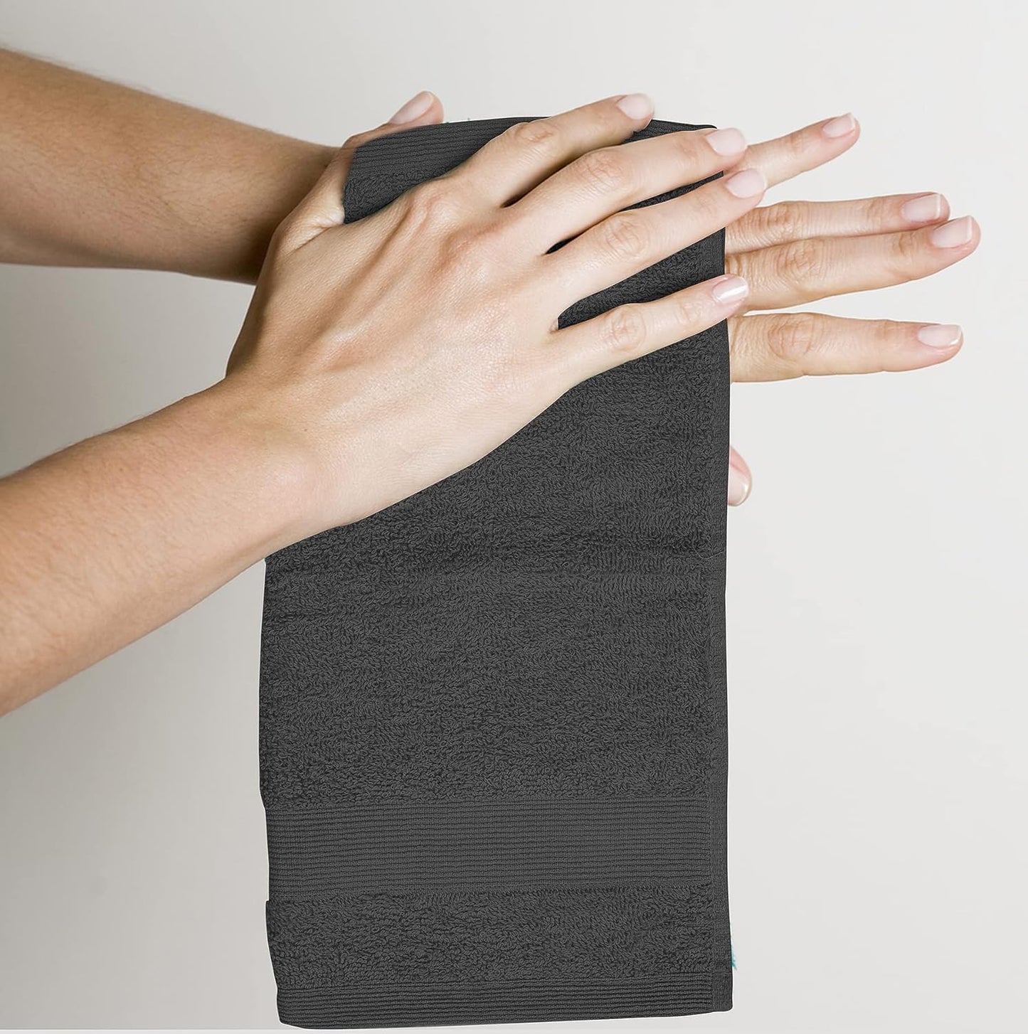 Premium Wash Cloths Pack of 12 (13" x 13") 100% Ring Spun Cotton | Luxury Washcloths | Ultra Soft Face Towels | Highly Absorbent Wash Cloths for face (Grey)