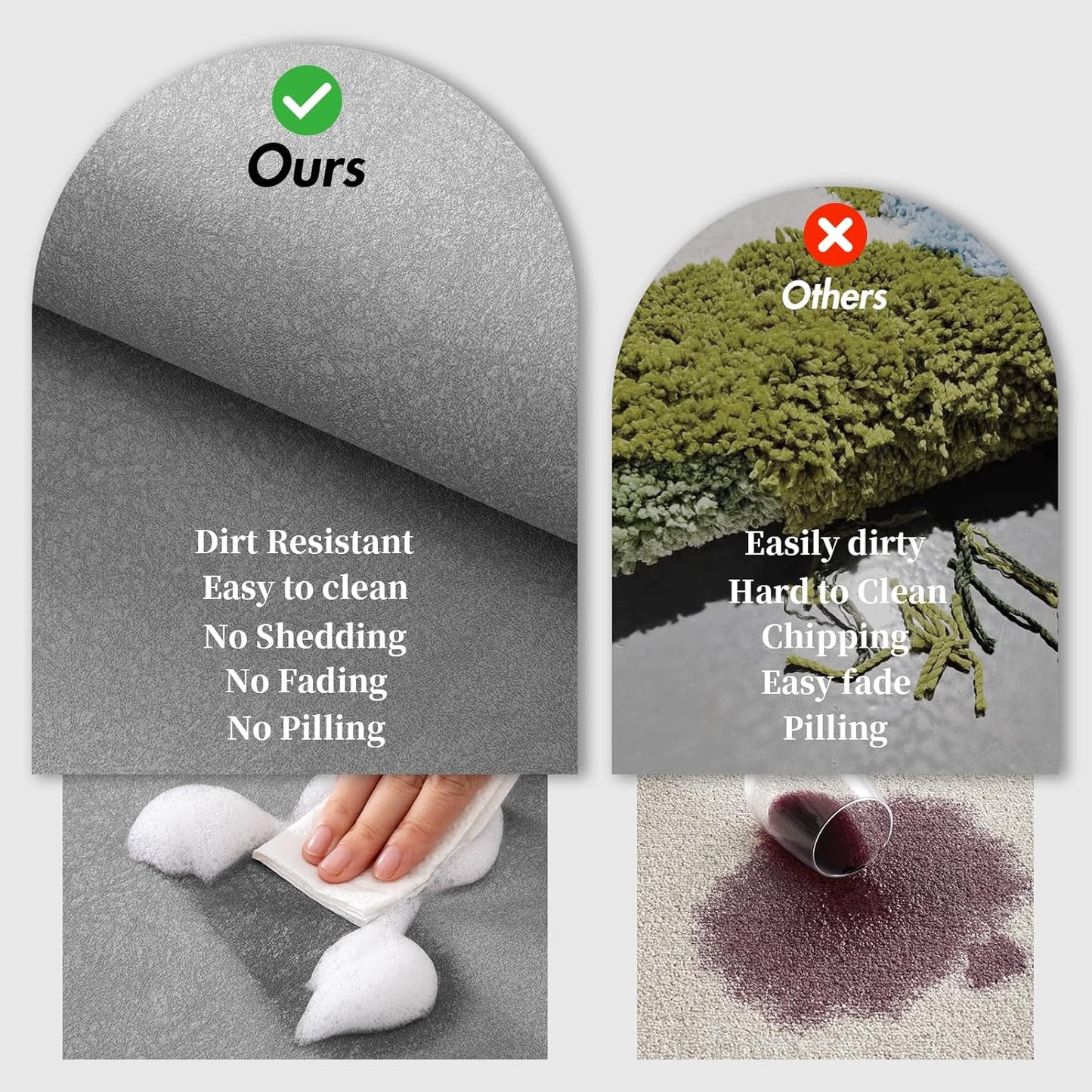 Bath Mat Rugs Quick Dry Super Absorbent Diatomaceous Earth Bath Mat Non Slip Rubber Bottom Thin Bathroom Mat Fit Under Door, Floor Rugs in Front of Bathtub,Shower Room,Sink, 17 x 32, Grey