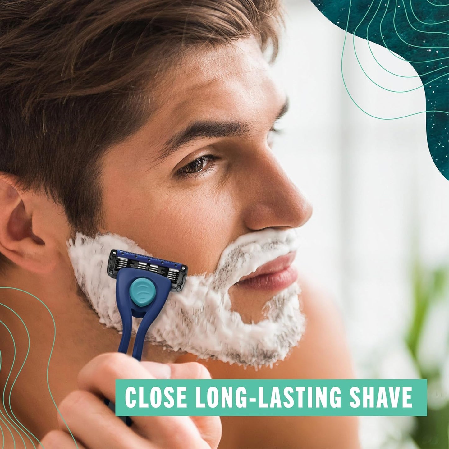Preserve POPi Shave 5 Razor System Made with Recycled Ocean Plastic and 5-blade cartridge, Charcoal Grey
