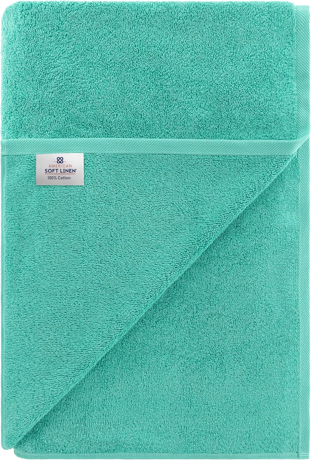 American Soft Linen Oversized Bath Sheet 40x80 Extra Large for Bathroom, 600 GSM 100% Cotton Turkish Jumbo Bathsheet Towels for Adults, Turquoise Bath Sheet