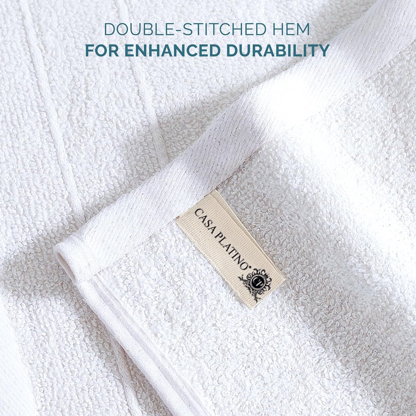 Casa Platino 100% Cotton Washcloths 12 Pack - Spa & Salon Quality Face Towels - Ring Spun, Soft & Absorbent Wash Cloth Rags for Body, Beauty, Home, Gym - Fingertip Towels - 13"x13", White Washcloths