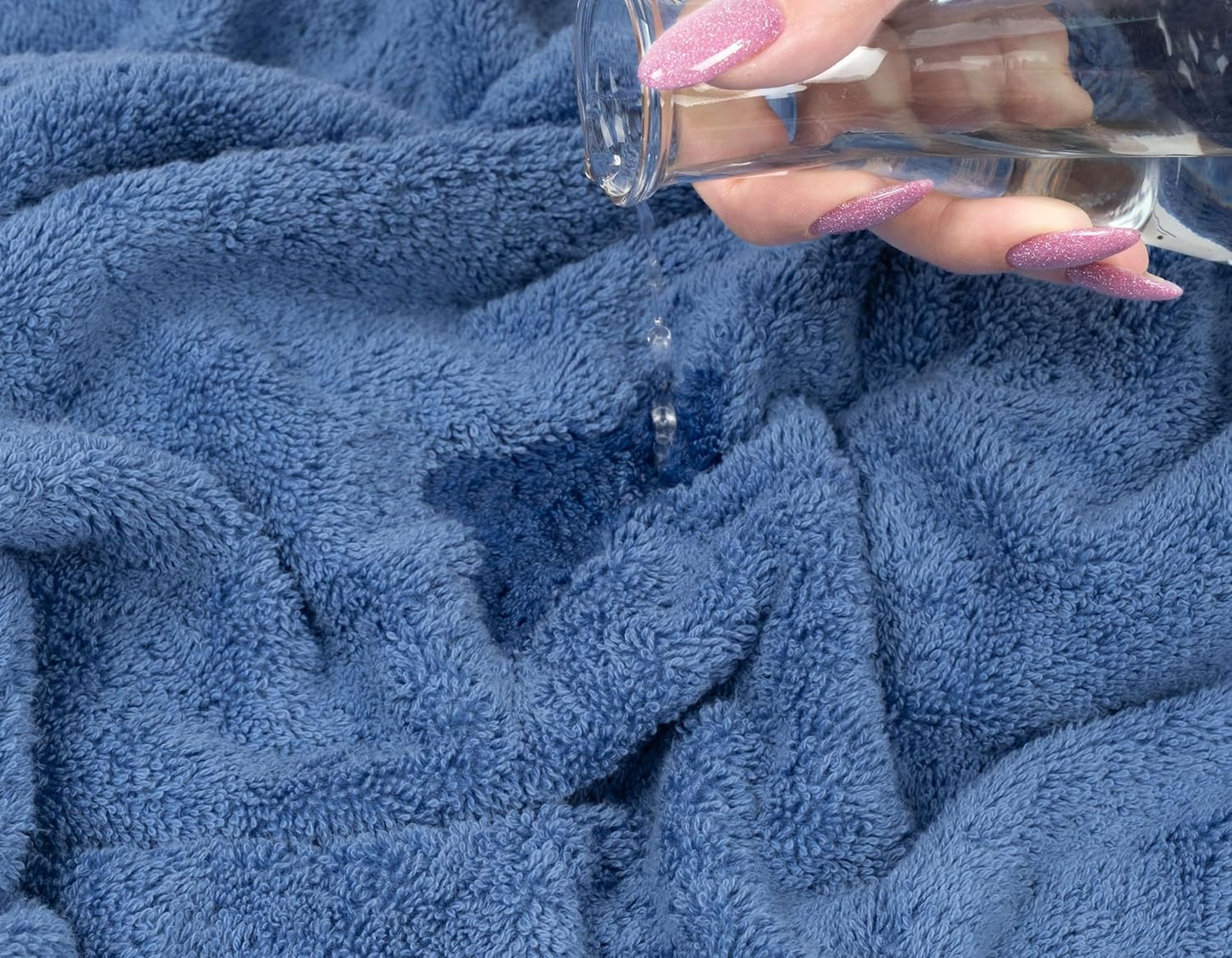 American Soft Linen Premium 3 Piece Towel Set, 1 Bath Towel 1 Hand Towel 1 Washcloth, 600 GSM 100% Cotton Turkish Towels for Bathroom, Electric Blue Towel Set