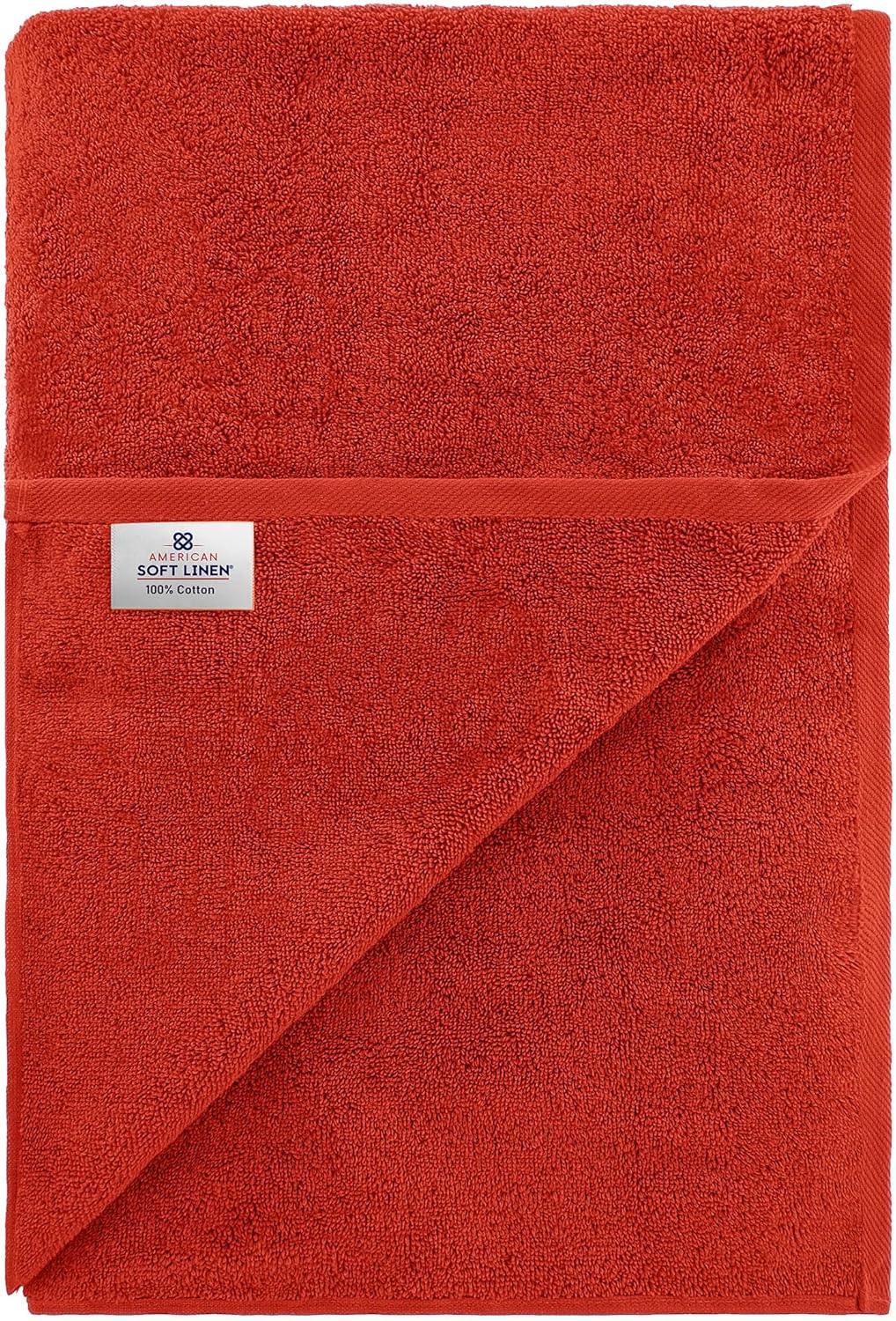 American Soft Linen Oversized Bath Sheet 40x80 Extra Large for Bathroom, 600 GSM 100% Cotton Turkish Jumbo Bathsheet Towels for Adults, Red Bath Sheet