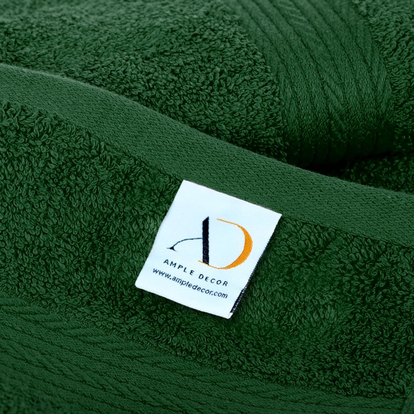 Ample Decor Hand Towels for Bathroom 18 X 28 Inch 600 GSM 100% Cotton, Soft Absorbent - 52 Pcs Green