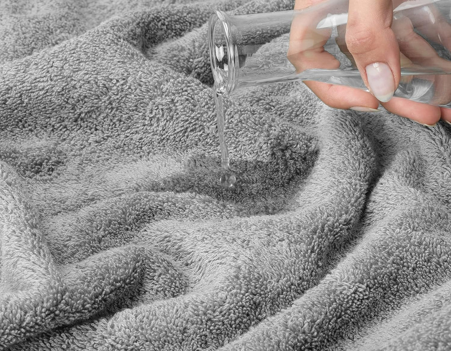 American Soft Linen Luxury 4 Piece Bath Towel Set, 600 GSM 100% Cotton Turkish Bath Towels for Bathroom, 27x54 in Large Bathroom Shower Towels, Light Grey