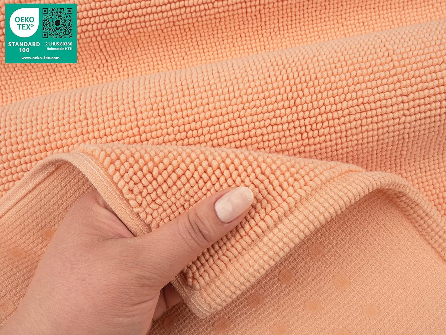 American Soft Linen Bath Rug, 20 in 34 in 100% Cotton Bath Mats Rugs for Bathroom, Slip Reducer Washable Shaggy Form Area Rugs, Malibu Bath Rug