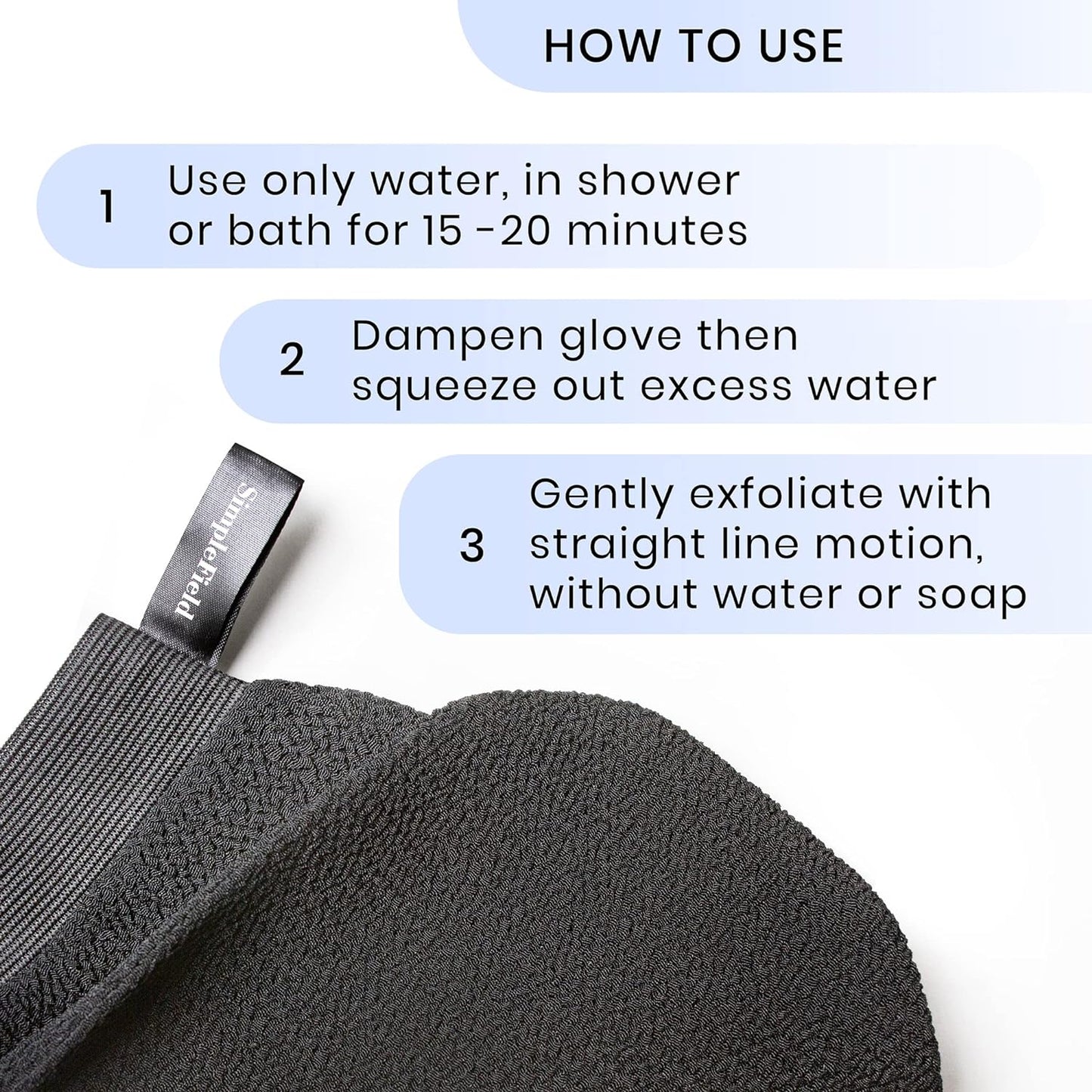 Korean Exfoliating Mitt for Remove Dead Skin. 2 Pack 100% Viscose Kessa Deep Exfoliating Gloves for Body Scrub, Keratosis Pilaris and Self Tanning Removal. Easily Smooth Skin Surface.