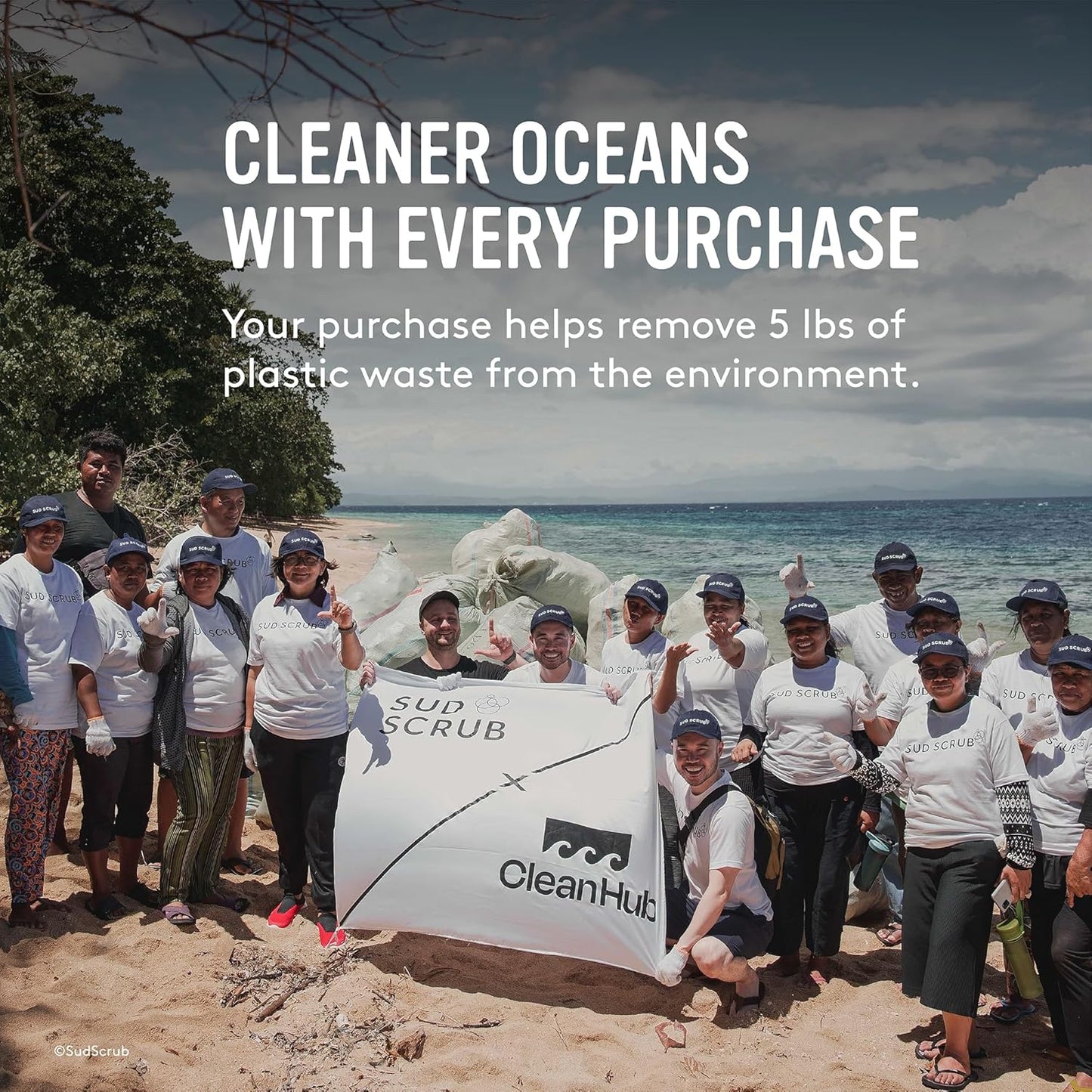 Sud Scrub® Antimicrobial Silicone Body Scrubber, Exfoliating Body Scrubber for Sensitive Skin, Eco Friendly Shower Scrubber for Body, Silicone Body Brush for Showering, Clay