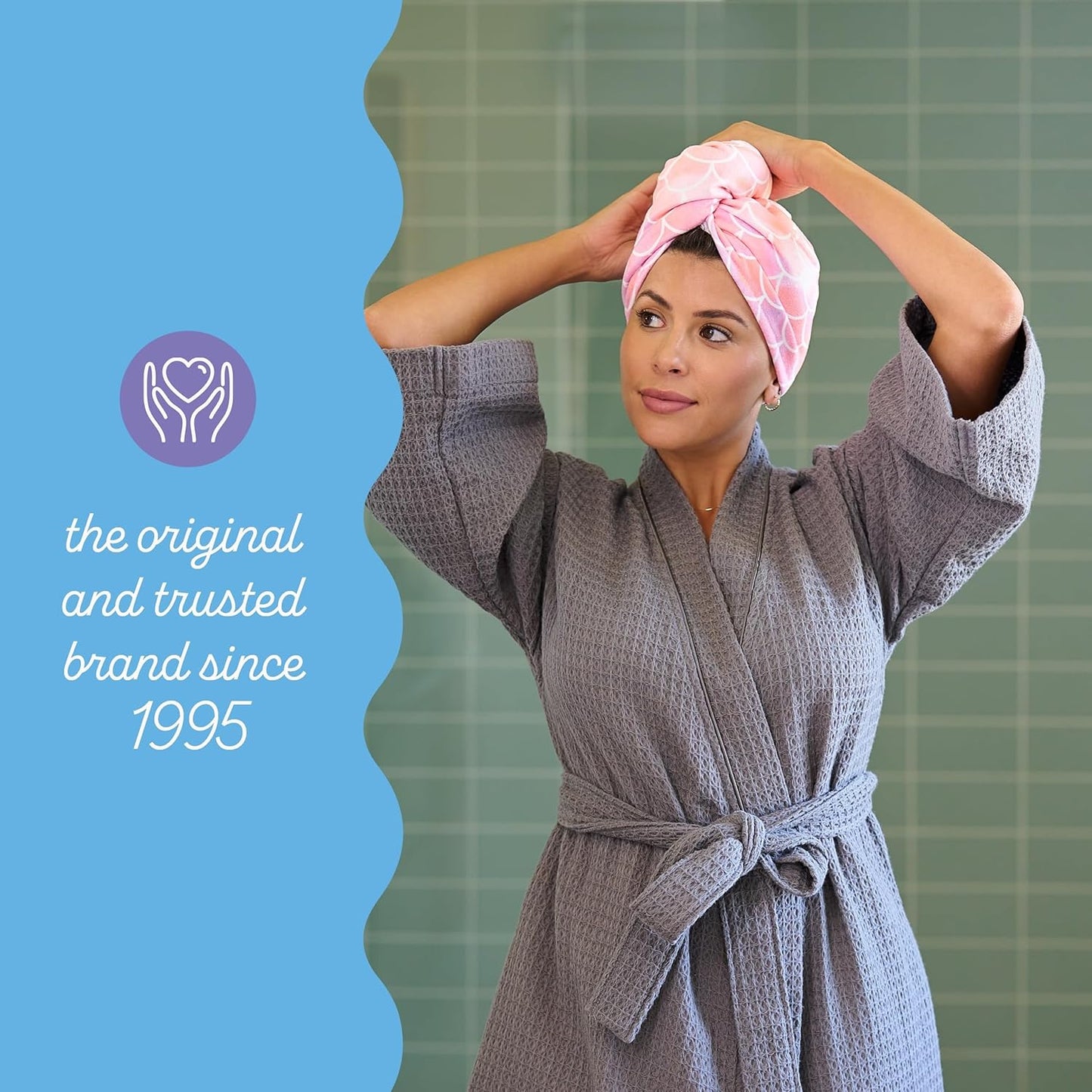 Turbie Twist 2-Pack Microfiber Hair Towel for Beauty, Travel, Gifting - Hair Wrap Turban for Straight, Wavy & Curly Hair - Premium Personal Care - Mermaid