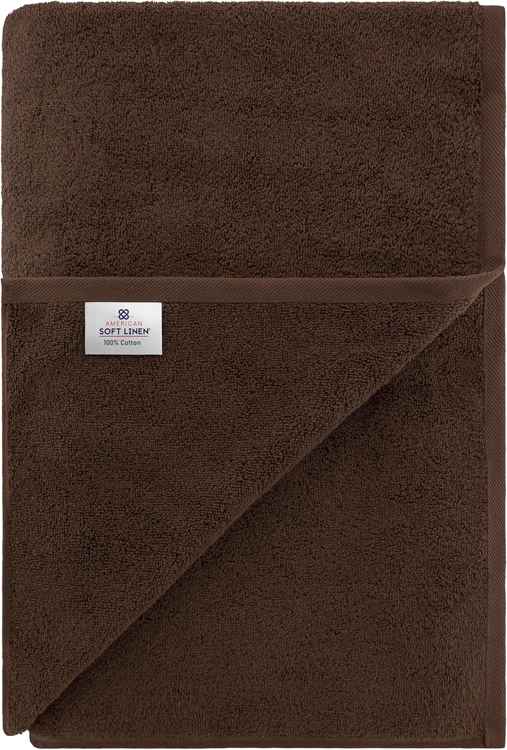 American Soft Linen Oversized Bath Sheet 40x80 Extra Large for Bathroom, 600 GSM 100% Cotton Turkish Jumbo Bathsheet Towels for Adults, Brown Bath Sheet