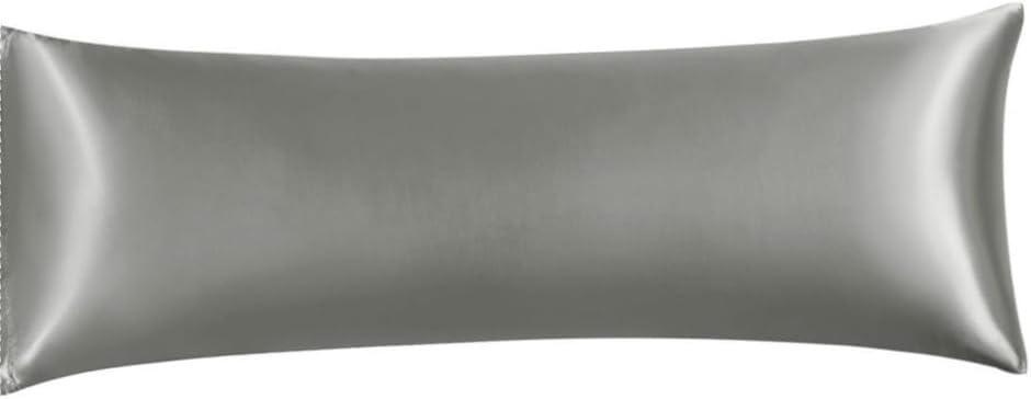 Juwenin Bedding,Super Soft and Luxury Silky Satin Pillowcase (Silky Satin Pillow Case for Hair) (Dark Grey, Body)