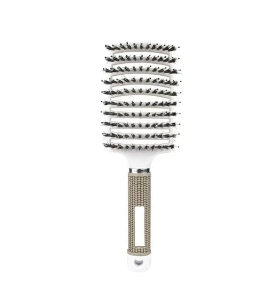 Scalp Massage Comb Hairbrush – Boar Bristle & Nylon Detangling Brush for Women, Wet & Curly Hair, Salon Styling Tool