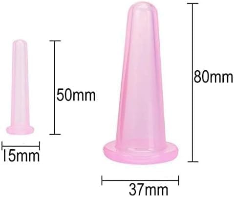 4Pcs Massage Cupping Set Silicone Mini Facial Cups Face Massager Helper Skin Care Neck Back Eyes Massaging Cup Safe to Use, Don't Worry About Burns Health Care Products (Pink)