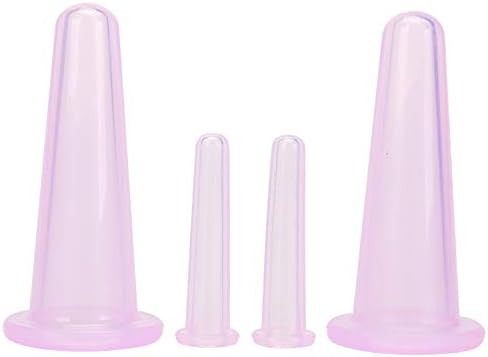 4Pcs Massage Cupping Set Silicone Mini Facial Cups Face Massager Helper Skin Care Neck Back Eyes Massaging Cup Safe to Use, Don't Worry About Burns Health Care Products, Massage Tools (Purple)