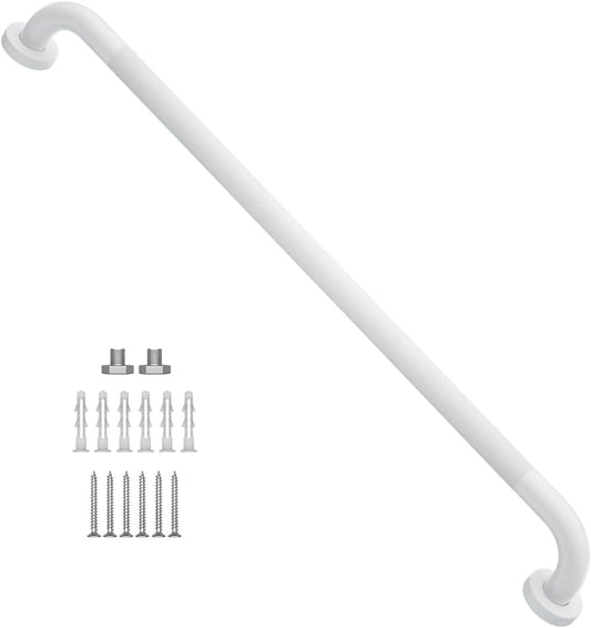 32 Inch Anti Slip Shower Grab Bar Oil Rubbed White 1.25" Diameter, Munzong Bathroom Grab Bar, Knurled Bathroom Balance Bar,Safety Hand Rail Support Handicap Elderly Senior Assist Bath Handle