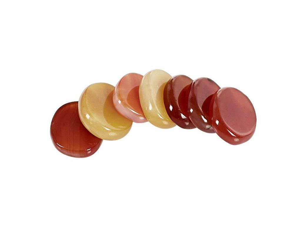 7 Pieces Natural Massage Stones Set for Professional or Home Spa, Smooth and Natural Massage Stones (Agate A)