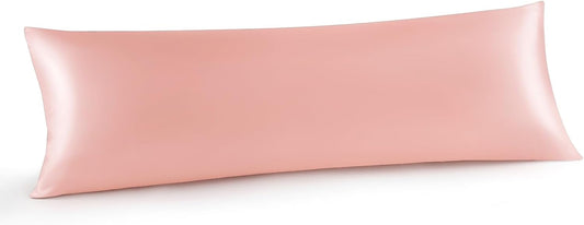 INFIIXSO Body Pillow Cover with Zipper, Luxury Mulberry Silk Body Pillow Case 20x54 Inches, Ultra Smooth and Soft Cooling Long Pillowcase, Gift for Women, Men(Coral)