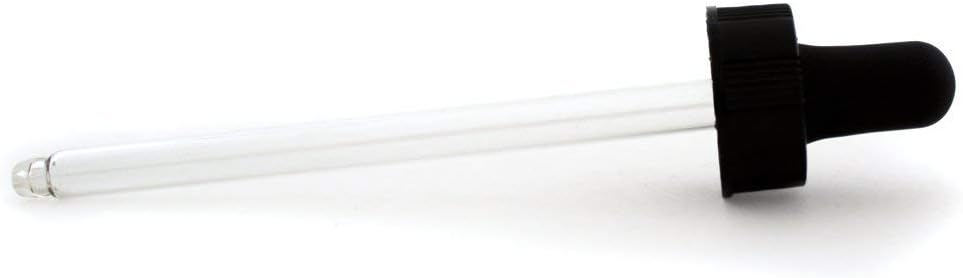 GreenHealth Glass Dropper [22/400] – Fits 4oz Glass Bottles – Reusable Round Tip Glass Pipette with Black Rubber Bulb – Leak-Resistant Dropper Cap for Essential Oils, Tinctures, Serums & DIY Blends
