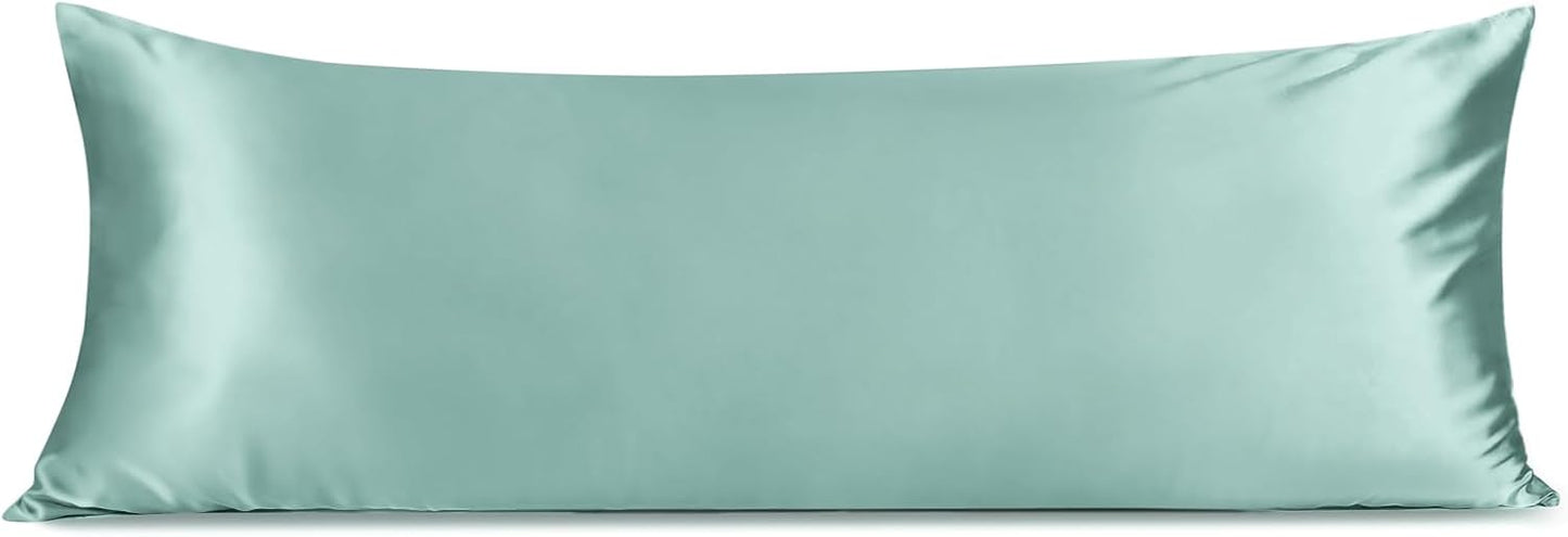 INFIIXSO Body Pillow Cover with Zipper, Luxury Mulberry Silk Body Pillow Case 20x54 Inches, Ultra Smooth and Soft Cooling Long Pillowcase, Gift for Women, Men(ICY Morn)