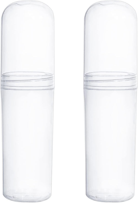 Yeeco Clear Toothbrush Case, 2 Packs Toothbrush Travel Case, Plastic Toothbrush Holder Travel, 7.9”×2” Portable Toothbrush Case for Traveling