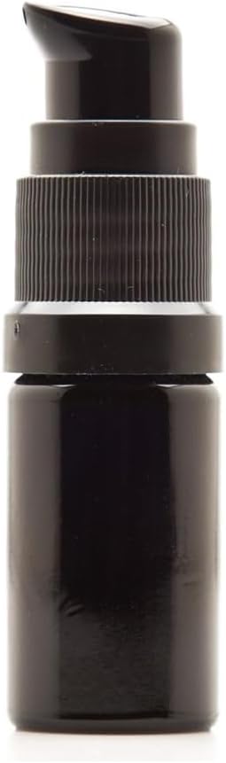 Infinity Jars 15 Ml (0.5 fl oz) Refillable Ultraviolet Black Glass Pump Bottles Leak-Proof Travel Containers for Toner, Sanitizer, Beard Oil, Hair Serum, Essential Oils