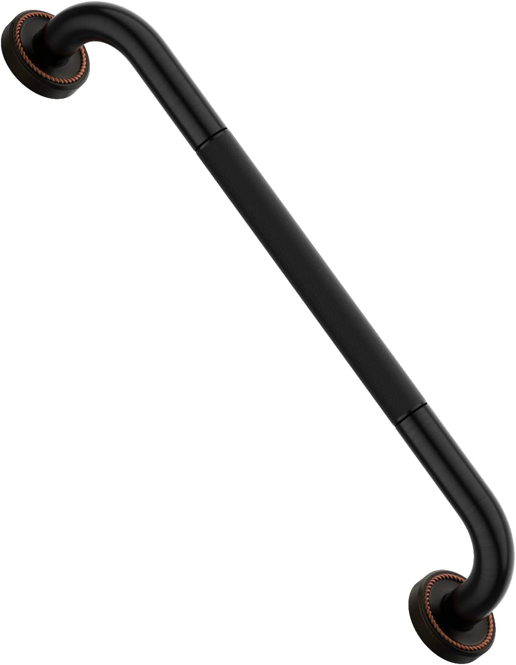 20 Inch Bronze Shower Grab Bar Oil Rubbed Black, Munzong Antique Brass Bathroom Grab Bar w/Anti-Slip Knurled Grip, Bathroom Balance Bar, Safety Handrail Support, Injury Elderly Senior Assist Handle