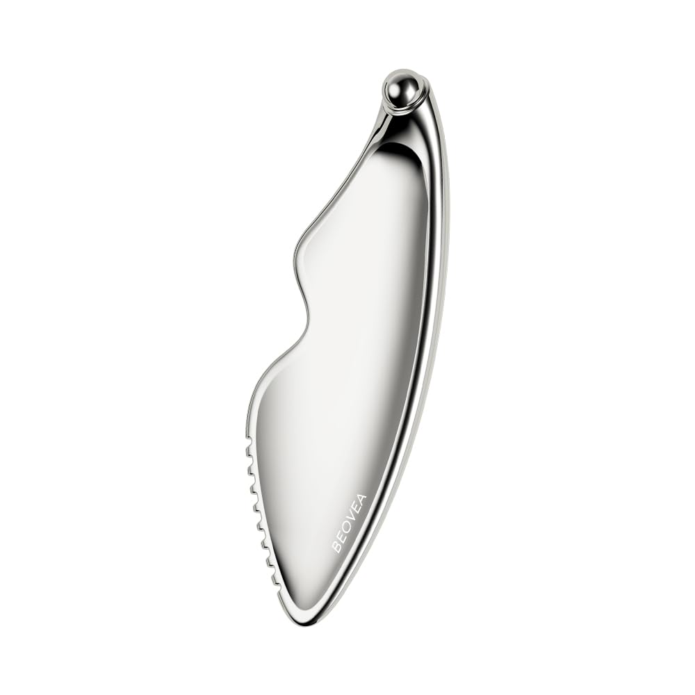 Gua Sha Facial Tools - Guasha Tool for Face and Body, Premium Metal Scraping Massage Tool for Lymphatic Drainage, Skin Rejuvenation, and Relaxation