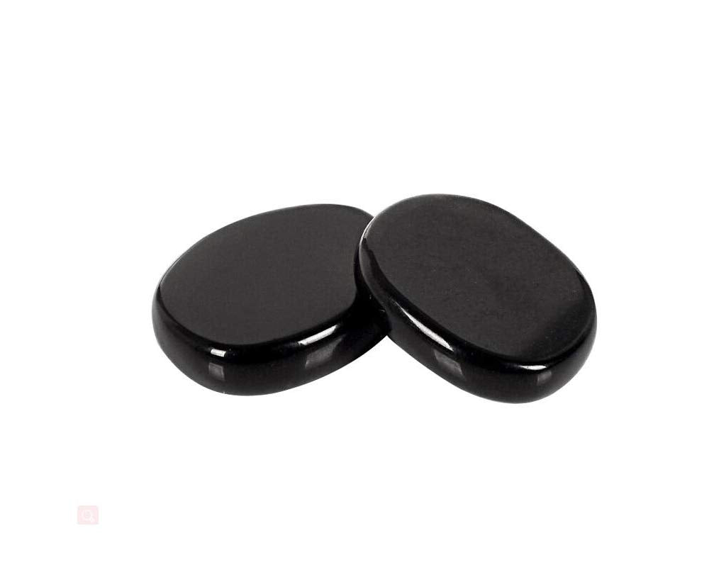 7 Pieces Natural Obsidian Massage Stones Set for Professional or Home Spa, Smooth and Natural Massage Stones (Black Obsidian)