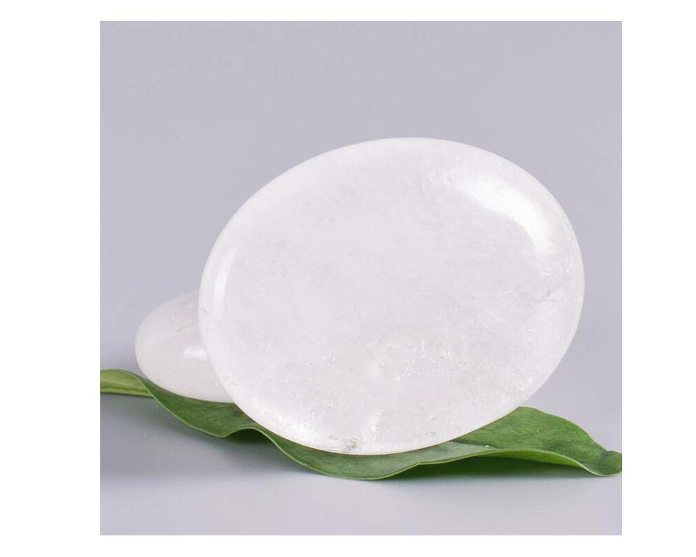 7 Pieces Natural Massage Stones Set for Professional or Home Spa, Smooth and Natural Massage Stones (White Crystal A)