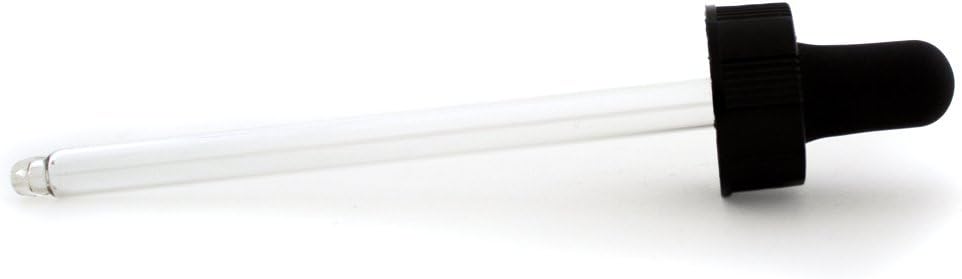 GreenHealth Glass Dropper [24/400] – Fits 4oz Bottles [24/400]– Reusable Glass Pipette with Black Rubber Bulb – Leak-Resistant Dropper Cap for Essential Oils, Serums, and DIY Blends