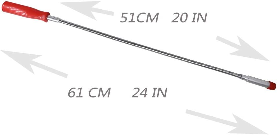 HARDK Flexible Magnetic Pickup 24” 8LB Bend-It Magnet Snake Pick-Up Sweeper Bendable Retriever Stick Gifts for Men Women Husband Birthday Father's Day,Christmas