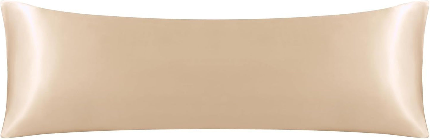 Juwenin Bedding,Super Soft and Luxury Silky Satin Pillowcase (Silky Satin Pillow Case for Hair) (Champagne, Body)