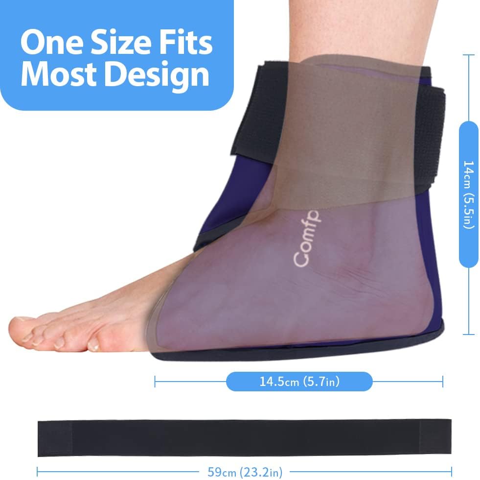 Ankle Ice Pack Wrap Heel Ice Pack for Pain Relief, Hot Cold Therapy Cold Pack for Plantar Fasciitis, Achilles Tendonitis, Ankle Sprain, Foot Pain, 2Packs