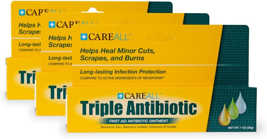 CareAll Triple Antibiotic Ointment 1.0 oz (3 Pack), First Aid Ointment for Minor Cuts, Scrapes, and Burns to Help Prevent Infection, Compare to The Active Ingredients of Leading Brands