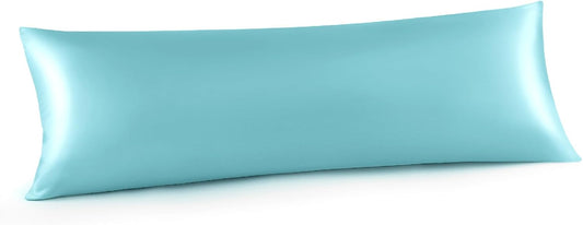 INFIIXSO Body Pillow Cover with Zipper, Luxury Mulberry Silk Body Pillow Case 20x54 Inches, Ultra Smooth and Soft Cooling Long Pillowcase, Gift for Women, Men(Ocean Mist)