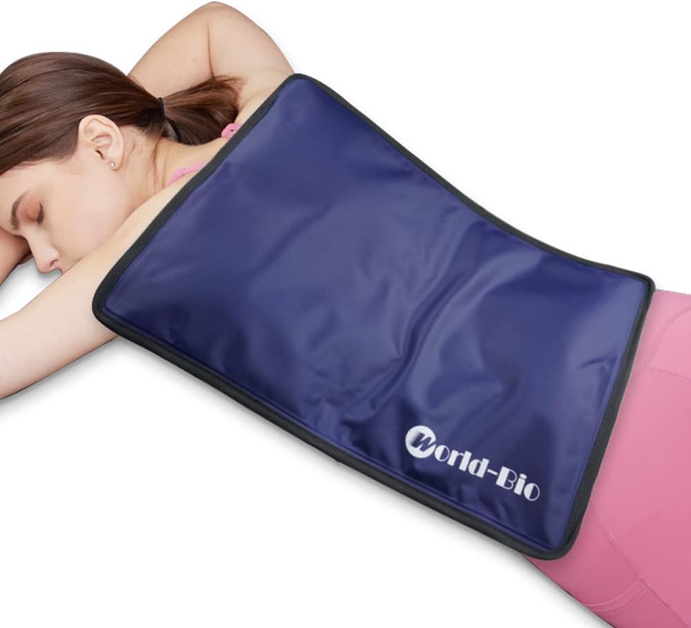 Extra Large Ice Pack for Injuries Reusable, Full Back Ice Pack Large Gel Ice Wrap w/2 Straps Cold Compress for Back Pain Relief from Swelling, Bruises, Sprains, Reusable Cold Pack 23.2" x 14.5"